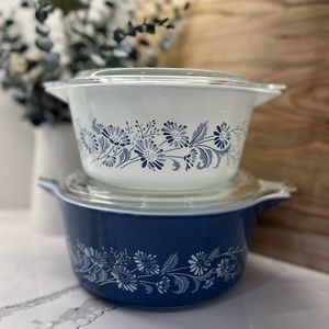 Colonial Mist vintage casserole set of 2 vintage Pyrex